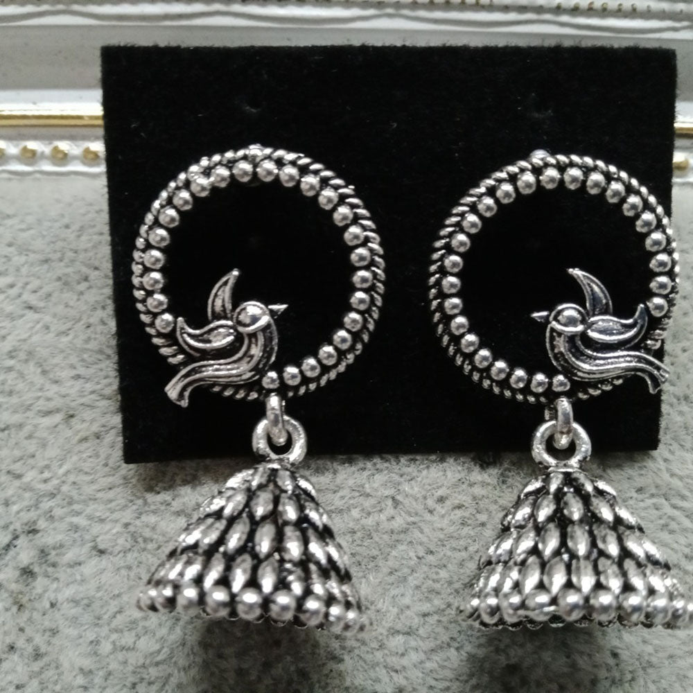 The99Jewel Oxidized Plated Jhumki Earrings - TAHEAR80