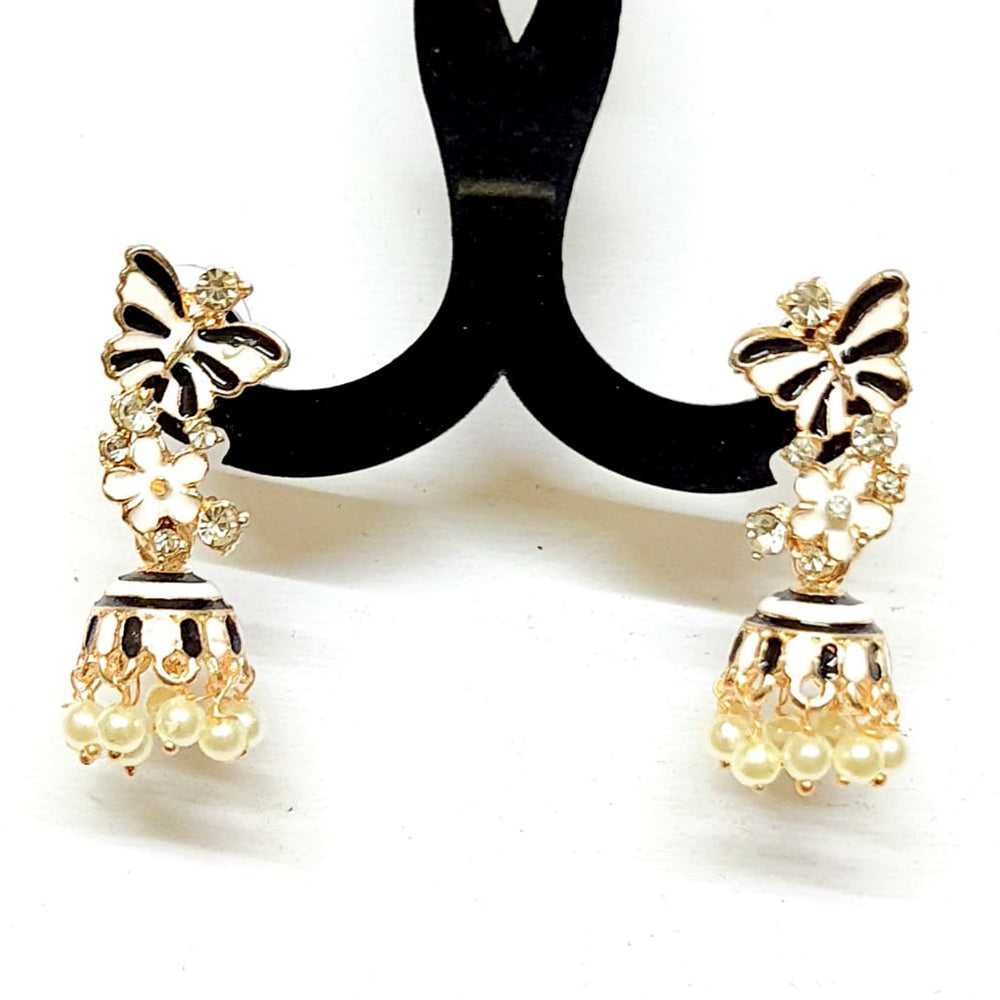 The99Jewel Gold Plated Butterfly Design Meenakari Earrings