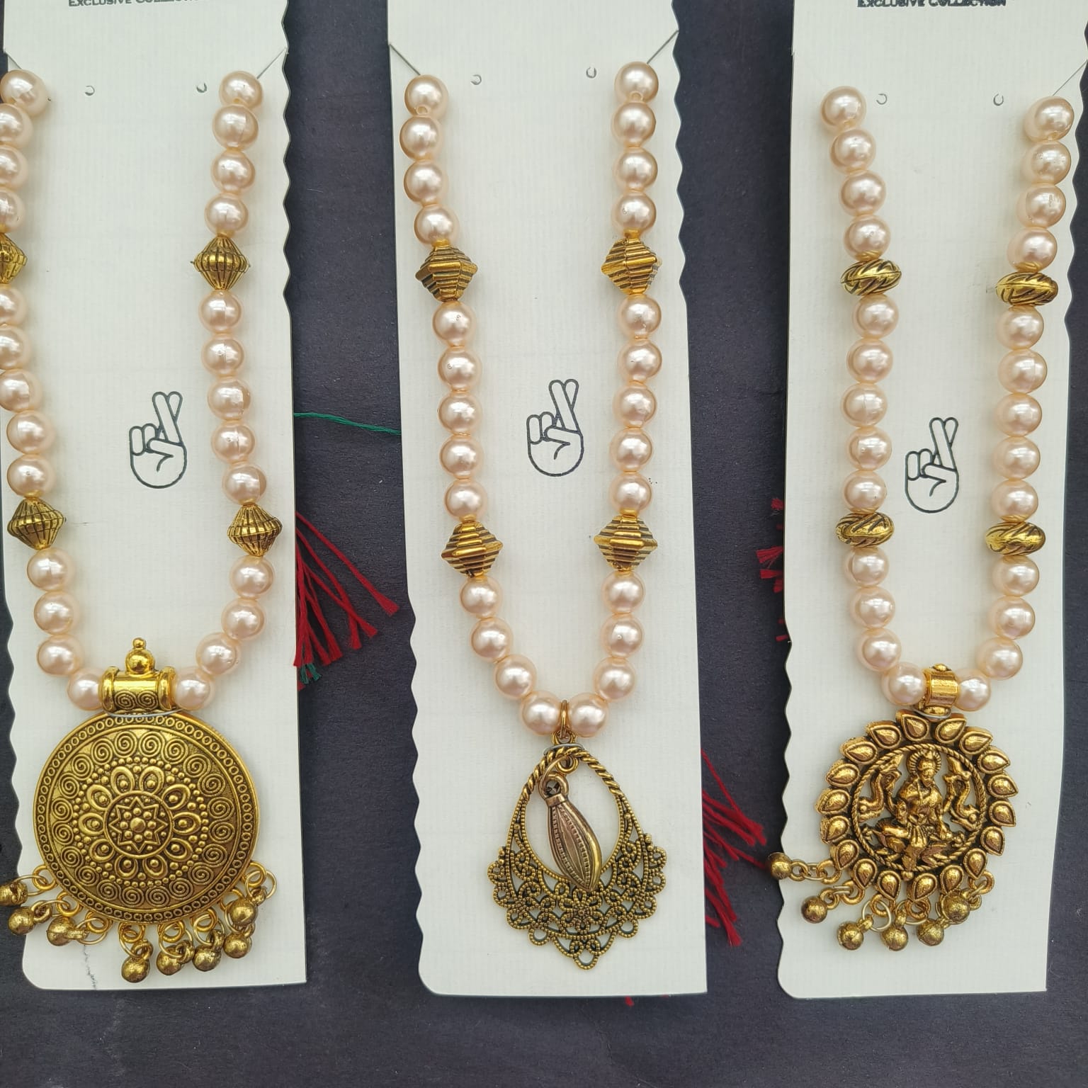 The99Jewel Gold Plated Assorted Design Pearl Necklace Set (Any Design)