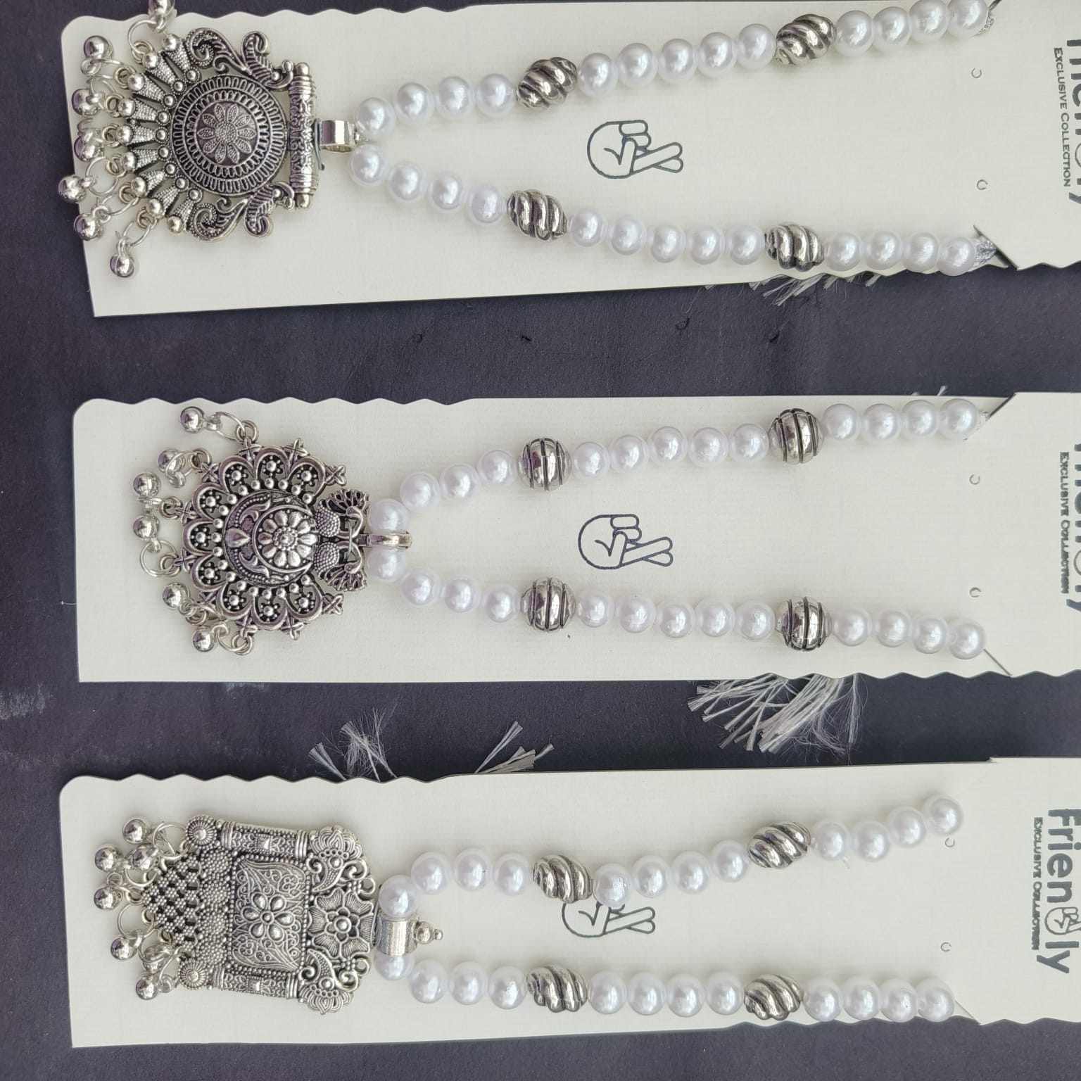 The99Jewel Silver Plated Assorted Design Pearl Necklace Set (Any Design)