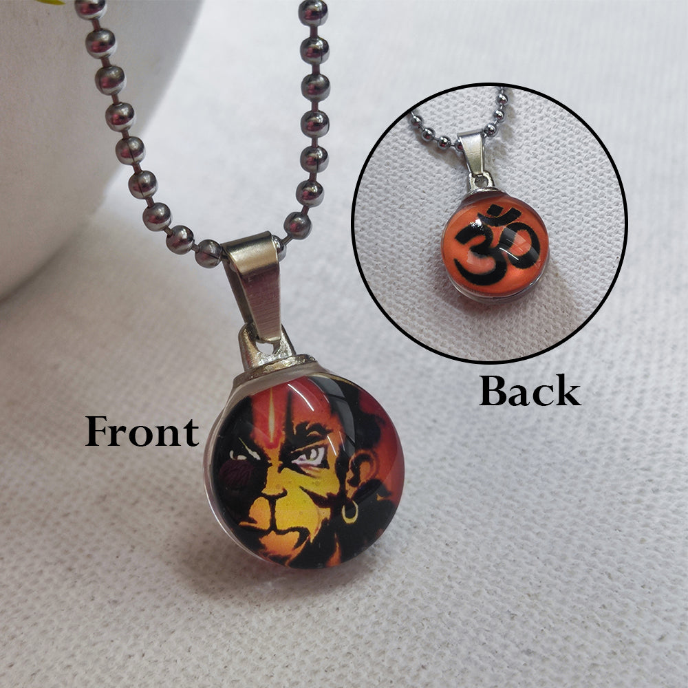 The99Jewel Silver Plated Hanuman Chain Pendant - 1404602