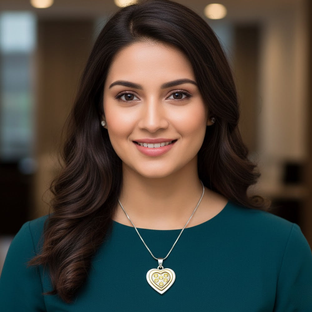 The99Jewel Heart Shape Austrian Stone Chain Pendant