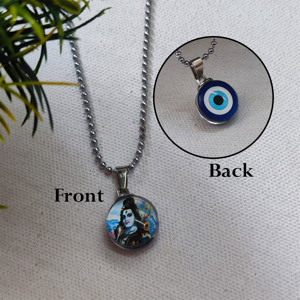 The99Jewel Silver Plated Lord Shiv  Chain Pendant - 1404603