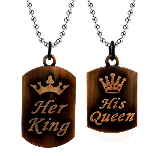 His Queen Her King Stylish Chain Pendant Combo