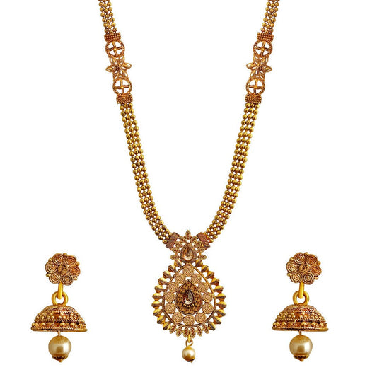 Austrian Stone Gold Plated Haram Necklace Set