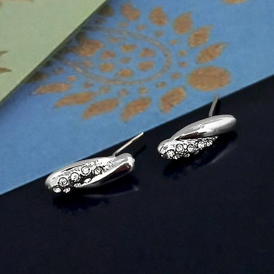 Austrain Stone Silver Plated Stud Earrings