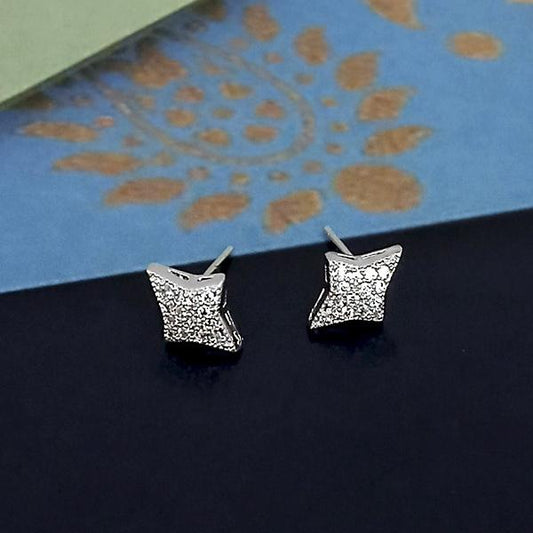 Austrain Stone Silver Plated Stud Earrings