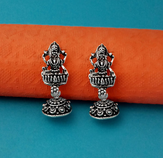 Designer  Oxidised Plated Jhumki Earrings