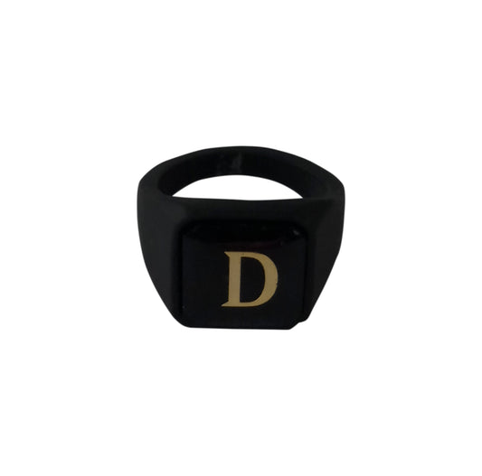 Alphabet "D" Letter Biker Style Mens Ring